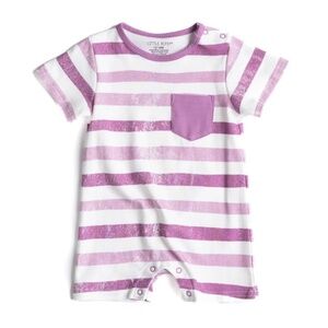 Little Bipsy Watercolor Striped Shorty Dusty Plum Size 12-18 months